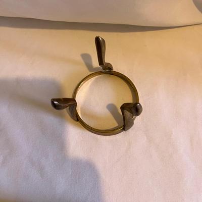 Two Piece Brass Egg With Enamel Detailing & Brass Dog (LR-MG)