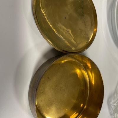 Cloisonné round box with clear bowl and candy dish