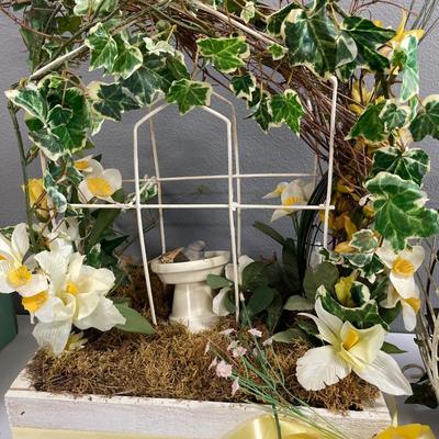 Metal and floral decor