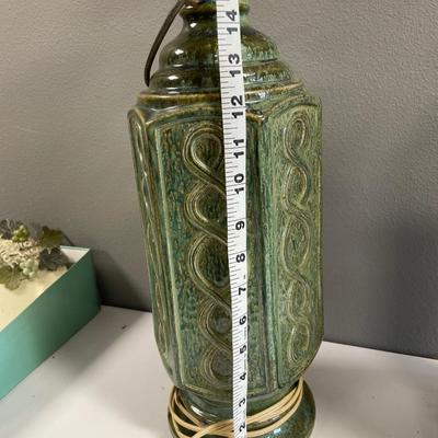 Green pottery lamps