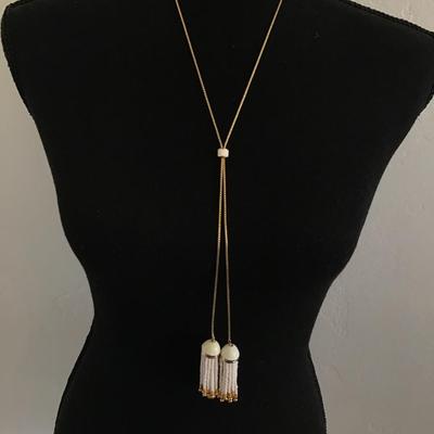 Gorgeous Enamel Glass Bead Tassel Slider