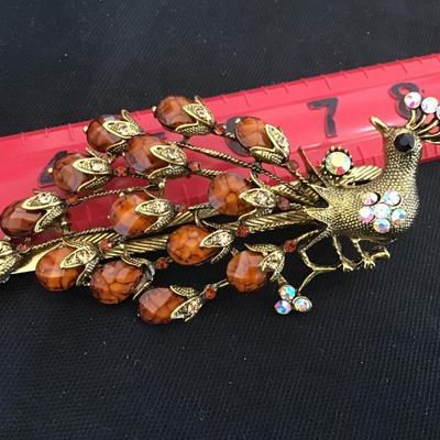 Large Peacock Barrette