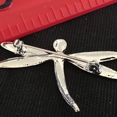 Rhinestone Dragonfly Pin