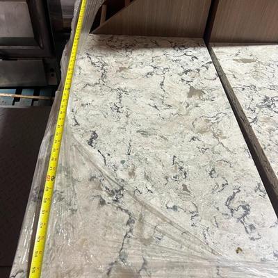 Marble Top Retail Counter with Attached Slotted Display Choice B