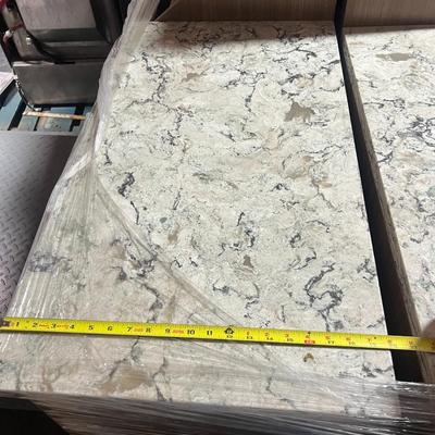Marble Top Retail Counter with Attached Slotted Display Choice A