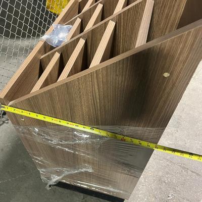 Wood Grain Finish Retail Slotted Display Stand