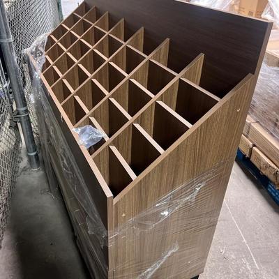 Wood Grain Finish Retail Slotted Display Stand
