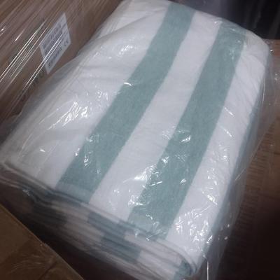 Commercial Bath Towels New in Package Green Stripe 2doz total