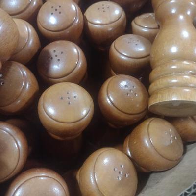 Collection of Wood Turned Salt and Pepper Shakers