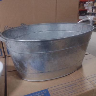 Galvanized Snack Bucket and Melamine Serving Bowl
