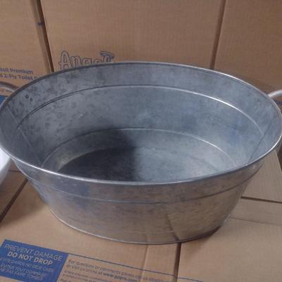 Galvanized Snack Bucket and Melamine Serving Bowl