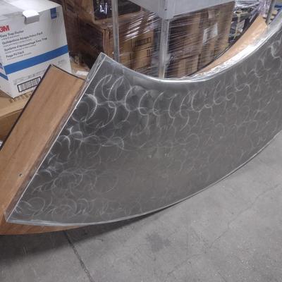 Curved Folding Table with Decorative Aluminum Plate Top Choice A