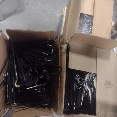 Three Boxes of Used Various Style Clothes Hangers