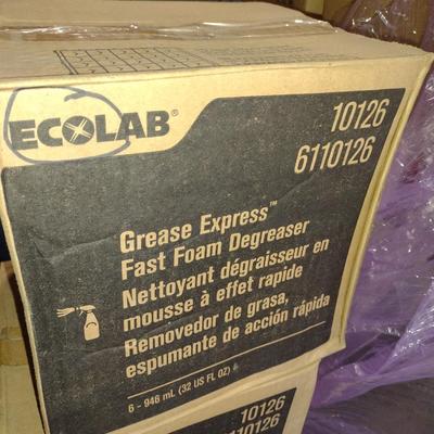 Set of 2 Boxes Ecolab Grease Express Fast Foam Degreaser 6-32 oz New in Box