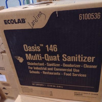 Set of 2 Boxes Ecolab Oasis 146 Multi-Quat Sanitizer Deodorizer Sanitizer 1-2.5 Gallons New in Box