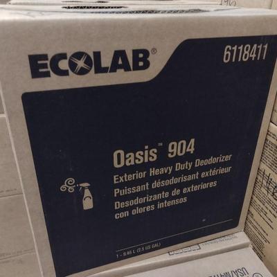 Set of 2 Boxes Ecolab Oasis 904 Exterior Heavy Duty Deodorizer 1-2.5 Gallons New in Box