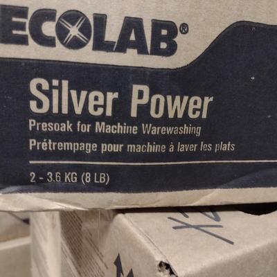 Set of 2 Boxes Ecolab Silver Power Presoak Machine Warewashing 2-8lb New in Box