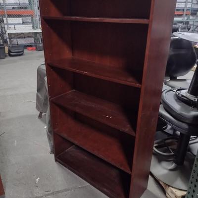 Executive Laminate Mahogany Finish Bookshelf 64"