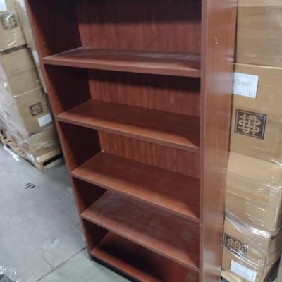 Executive Laminate Mahogany Finish Bookshelf 72"
