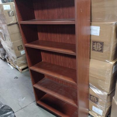 Executive Laminate Mahogany Finish Bookshelf 72"