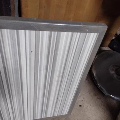 Set of 4 Solid Wood Gray Stripe Commercial Tabletops Choice B