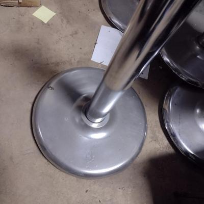 Set of 3 Chrome Finish Post Table Stand 41"