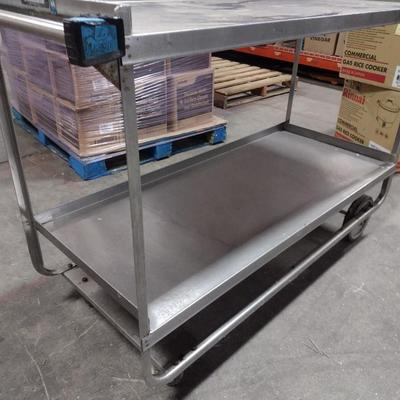 Stainless Commercial NSF Double Shelve Mobile Work Cart Choice B