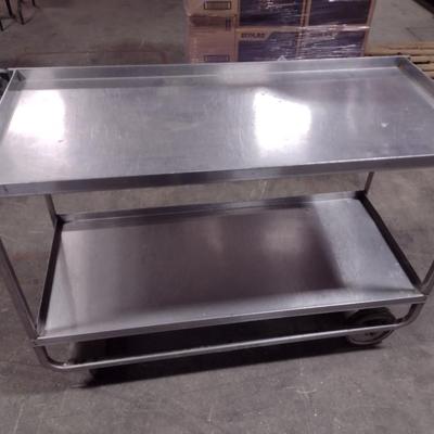 Stainless Commercial NSF Double Shelve Mobile Work Cart Choice B