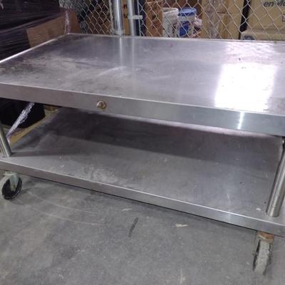 Stainless Commercial NSF Double Shelve Mobile Worktable