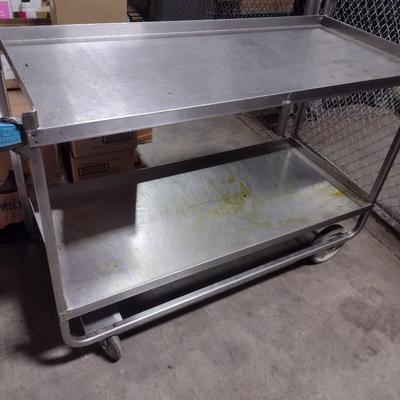Stainless Commercial NSF Double Shelve Mobile Work Cart Choice A