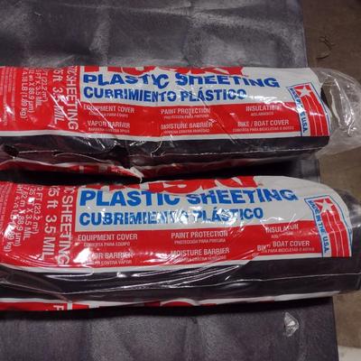 Pair of Husky Brand Plastic Sheeting New in Wrap 10'x25' 3 MIL.