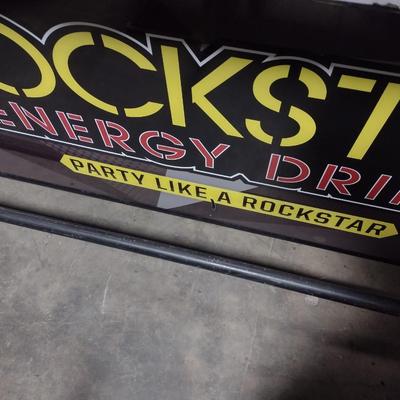 Metal Portable Bar with Rockstar Wrap on Castors