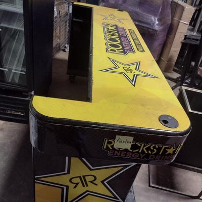 Metal Portable Bar with Rockstar Wrap on Castors