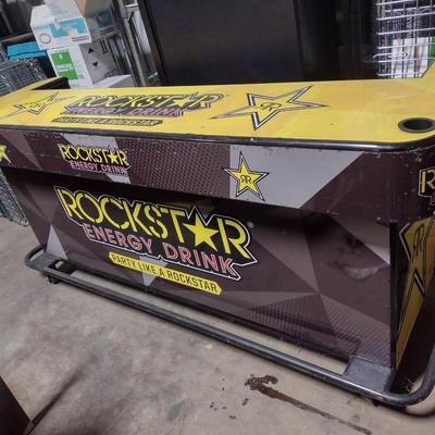 Metal Portable Bar with Rockstar Wrap on Castors