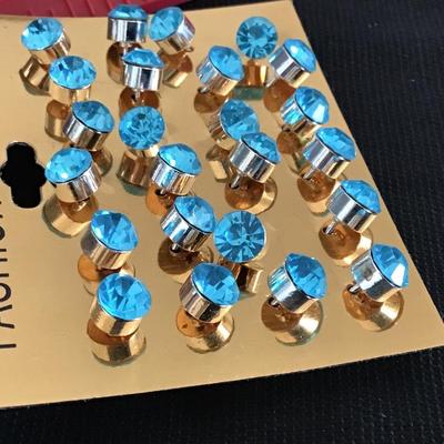 Blue Glass Stud Earrings