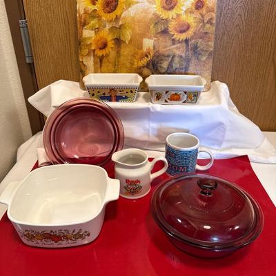 Corningware Spice of Life casserole dish, Vision Purple Glass bowls