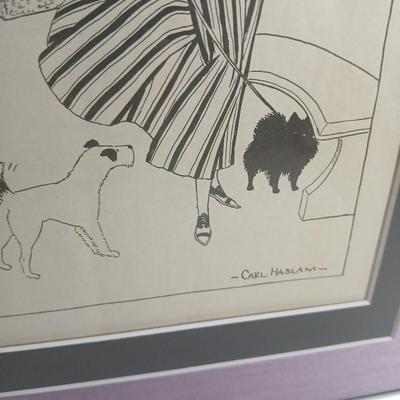 Wall Art - Framed Carl Haslam -The dog mart - The dog shop - Mrs. D-D-DUNN