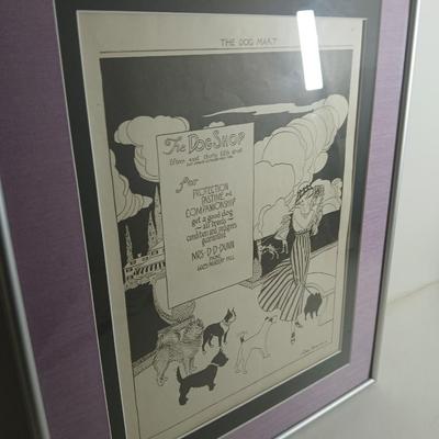 Wall Art - Framed Carl Haslam -The dog mart - The dog shop - Mrs. D-D-DUNN
