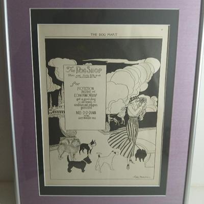 Wall Art - Framed Carl Haslam -The dog mart - The dog shop - Mrs. D-D-DUNN