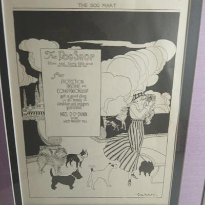 Wall Art - Framed Carl Haslam -The dog mart - The dog shop - Mrs. D-D-DUNN