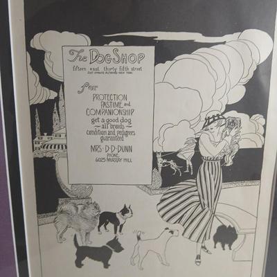 Wall Art - Framed Carl Haslam -The dog mart - The dog shop - Mrs. D-D-DUNN