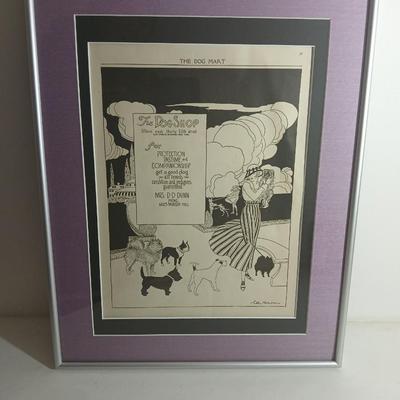 Wall Art - Framed Carl Haslam -The dog mart - The dog shop - Mrs. D-D-DUNN