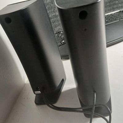 Sony Walkman with case, Insigna Computer speakers, Del Ton ergonomic wireless Keyboard and wireless Arteck mouse