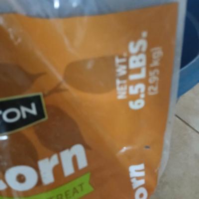 Blue feed / water bucket and Ear Corn Feed