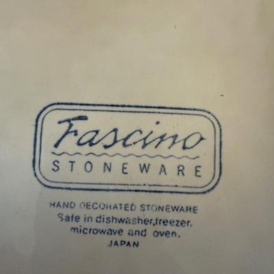 Stoneware & colored glass lot