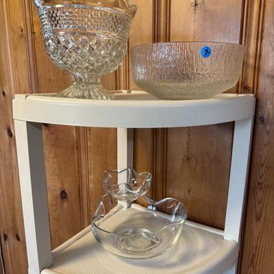 Stoneware & colored glass lot