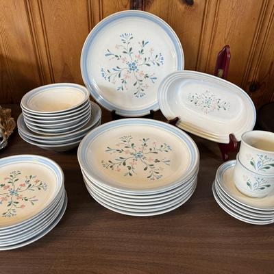 Stoneware & colored glass lot
