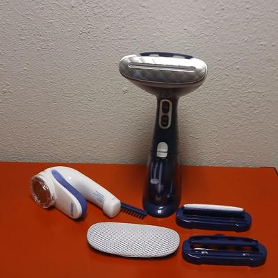 Conair Corporation turbo extreme steam handheld clothes steamer and a Conair fabric shaver