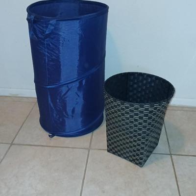 Laundry hamper and a trash can