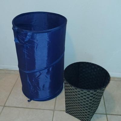 Laundry hamper and a trash can